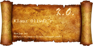 Klasz Olivér névjegykártya